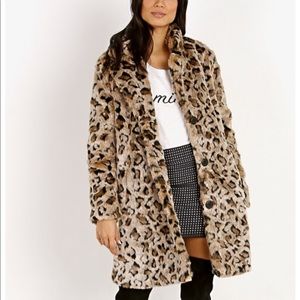 BB Dakota Rooney Leopard Coat, Size Small. BNWT